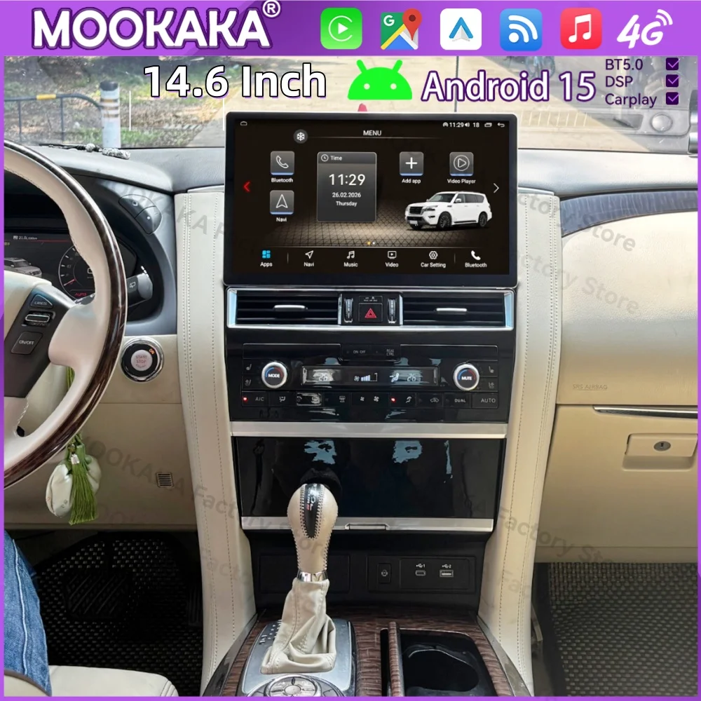 Android Radio For Nissan Patrol Y62 Amada For Infiniti QX80 QX56 2012~2020 GPS Multimedia Player Navigation Car Stereo Head Unit
Android Radio For Nissan Patrol Y62 Amada For Infiniti QX80 QX56 2012~2020 GPS Multimedia Player Navigation Car Stereo Head Unit