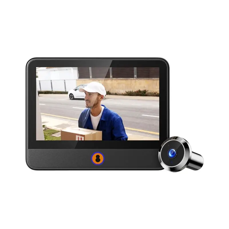 ABZZ-Tuya Wifi 2MP Doorbell Peephole Eye Viewer With 4.3 Inch Screen PIR Motion Detection Door Camera