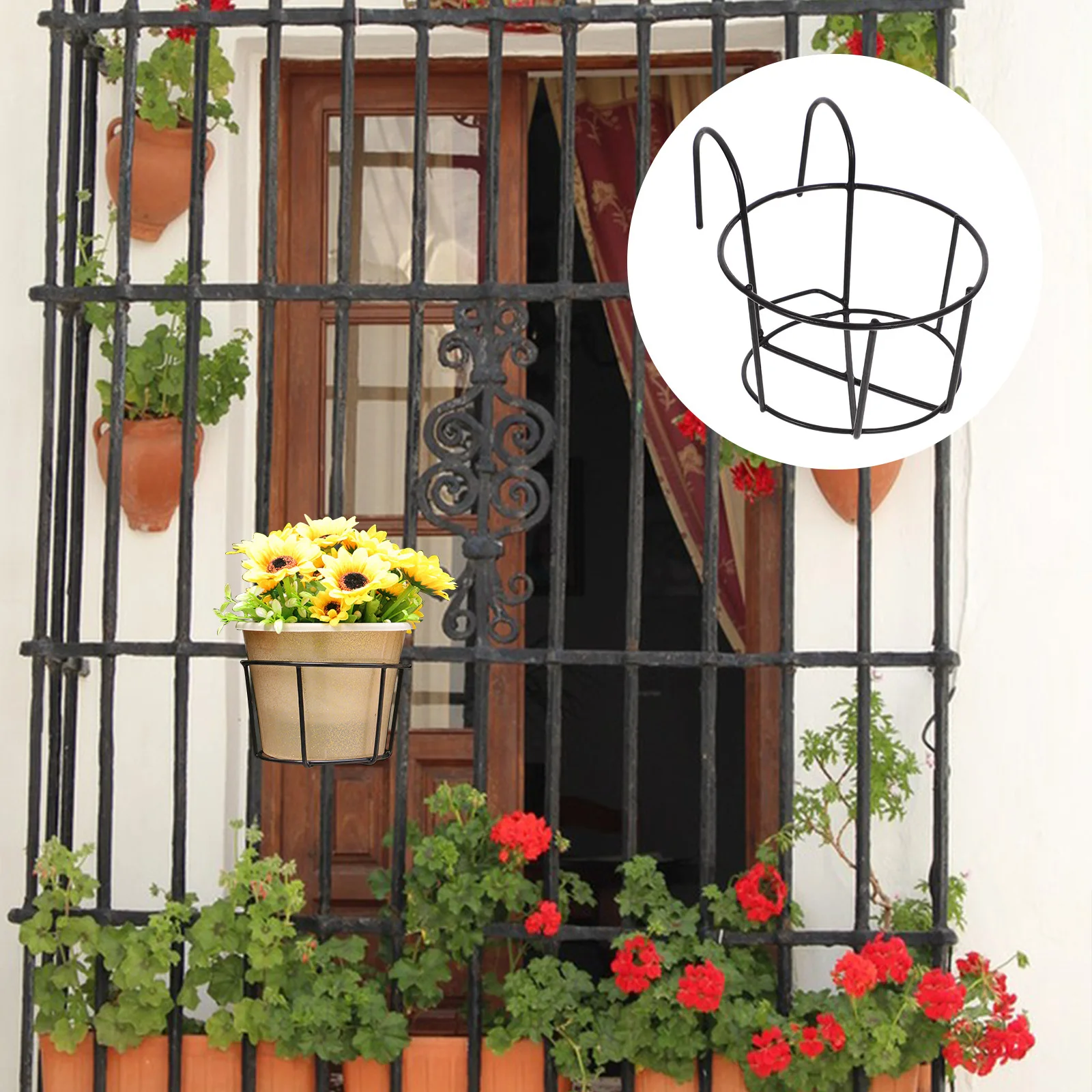 3Pcs Round Flower Stand Premium Hanging Plant Holder for Balcony Rail Fence Decorative Pot Display Rack for Home Office Garden
3Pcs Round Flower Stand Premium Hanging Plant Holder for Balcony Rail Fence Decorative Pot Display Rack for Home Office Garden