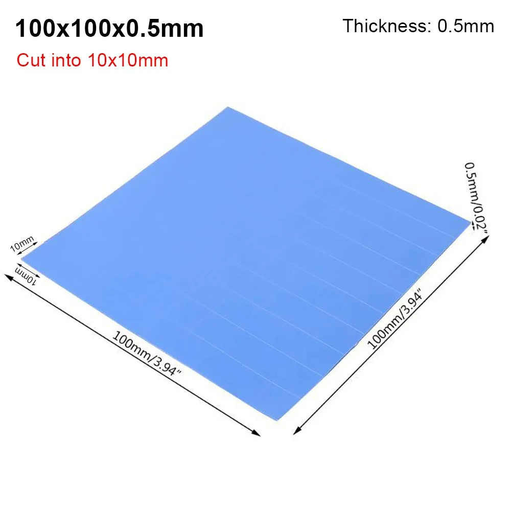 1Pcs New 0.5mm Thickness Silicone Pad Heatsink 100x100x0.5mm Non-Conductive Thermal Pad Blue Cooling Pad for Laptop CPU GPU
1Pcs New 0.5mm Thickness Silicone Pad Heatsink 100x100x0.5mm Non-Conductive Thermal Pad Blue Cooling Pad for Laptop CPU GPU