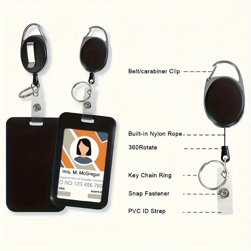 1pc/Fashion Black ID Card Holder with Retractable Sliding Cover - Suitable for Bus Cards, ID Cards, and Brand Cards
1pc/Fashion Black ID Card Holder with Retractable Sliding Cover - Suitable for Bus Cards, ID Cards, and Brand Cards