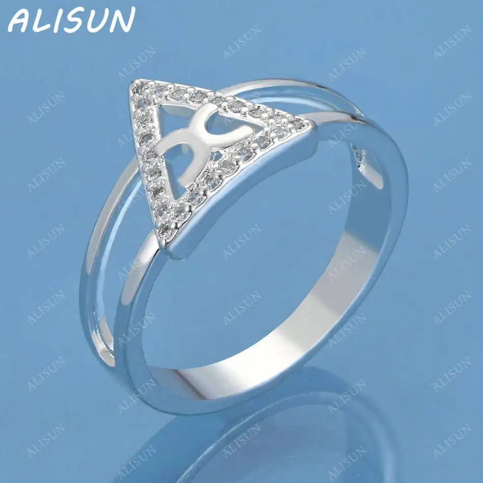 ALISUN 925 Sterling Silver Zircon Triangle Ring For Women Fashion Jewelry Charm Grace Noble Wedding Accessories
ALISUN 925 Sterling Silver Zircon Triangle Ring For Women Fashion Jewelry Charm Grace Noble Wedding Accessories