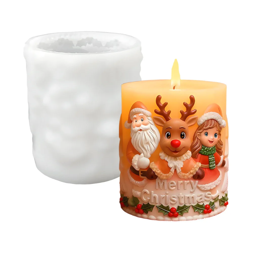 Christmas Tree Santa Claus Cylinder Candle Mold DIY Christmas Scented Candle Silicone Molds Candle Making Supplies
Christmas Tree Santa Claus Cylinder Candle Mold DIY Christmas Scented Candle Silicone Molds Candle Making Supplies