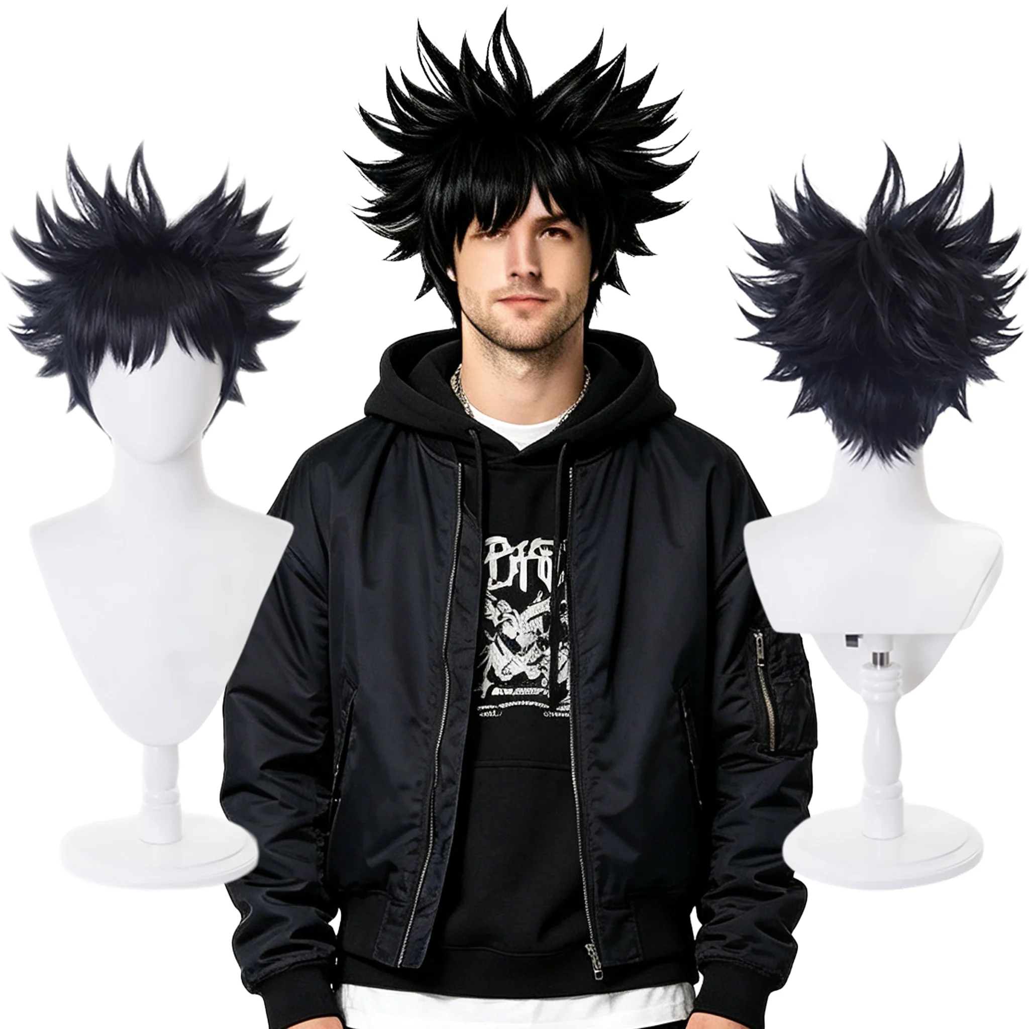 Anime Jujutsu Kaisen Megumi Fushiguro Wig Black Spiky Cosplay Wig For Halloween Carnival Comic Con Daily Party Synthetic Hair
Anime Jujutsu Kaisen Megumi Fushiguro Wig Black Spiky Cosplay Wig For Halloween Carnival Comic Con Daily Party Synthetic Hair