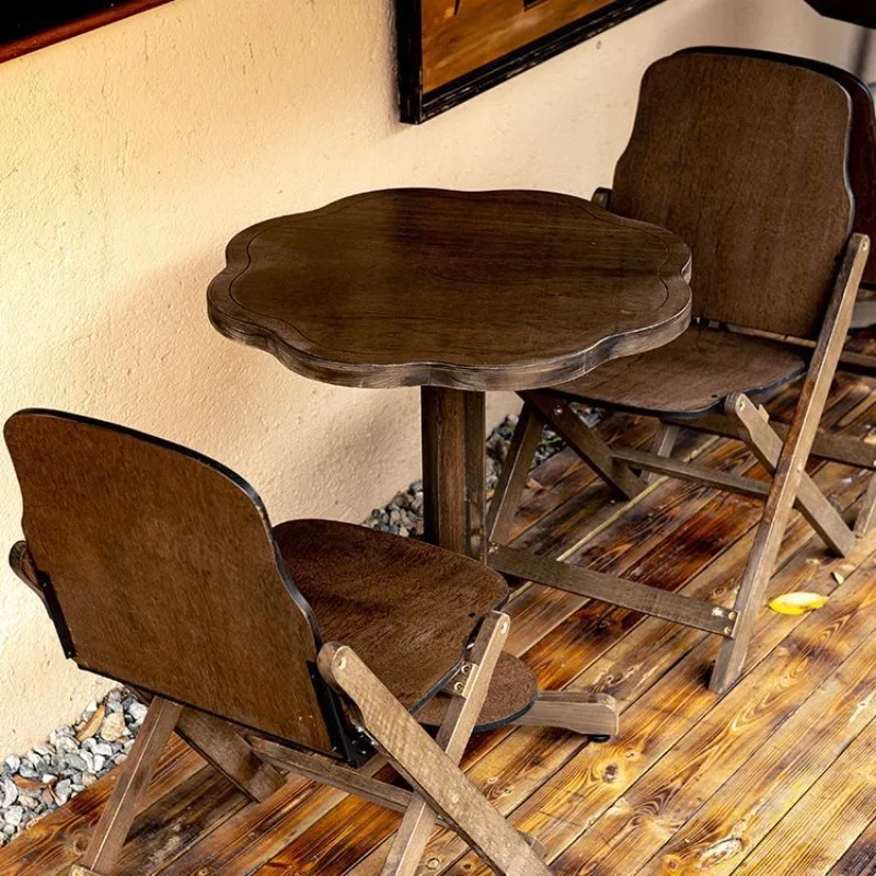 A Complete Set of Waterproof Retro Solid Wood Coffee Table Afternoon Tea Table Balcony Terrace Table and Chairs
A Complete Set of Waterproof Retro Solid Wood Coffee Table Afternoon Tea Table Balcony Terrace Table and Chairs