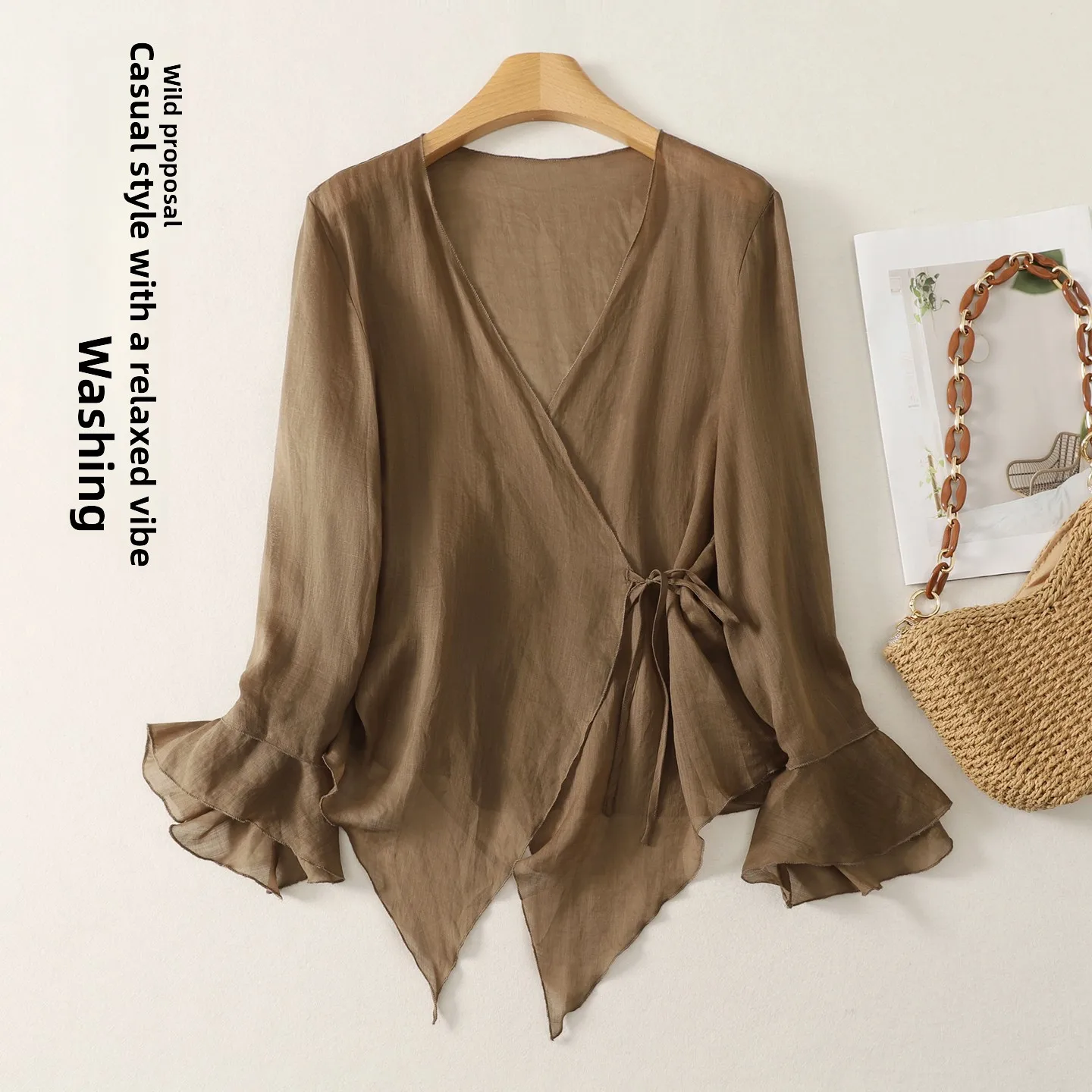 Summer Thin Sun Protection Casual Loose Women's Outerwear Belted Open Cardigan Artistic Anti-Aging Lazy Style Long Sleeve Shirt
Summer Thin Sun Protection Casual Loose Women's Outerwear Belted Open Cardigan Artistic Anti-Aging Lazy Style Long Sleeve Shirt