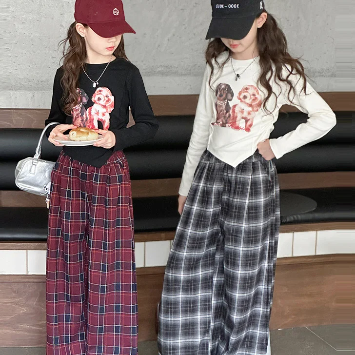 Осенние комплекты из двух предметов для маленьких девочек, топ с мультяшным принтом + клетчатые широкие штаны с эластичной резинкой на талии, детские комплекты для девочек, детские комплекты для девочек
Осенние комплекты из двух предметов для маленьких девочек, топ с мультяшным принтом + клетчатые широкие штаны с эластичной резинкой на талии, детские комплекты для девочек, детские комплекты для девочек