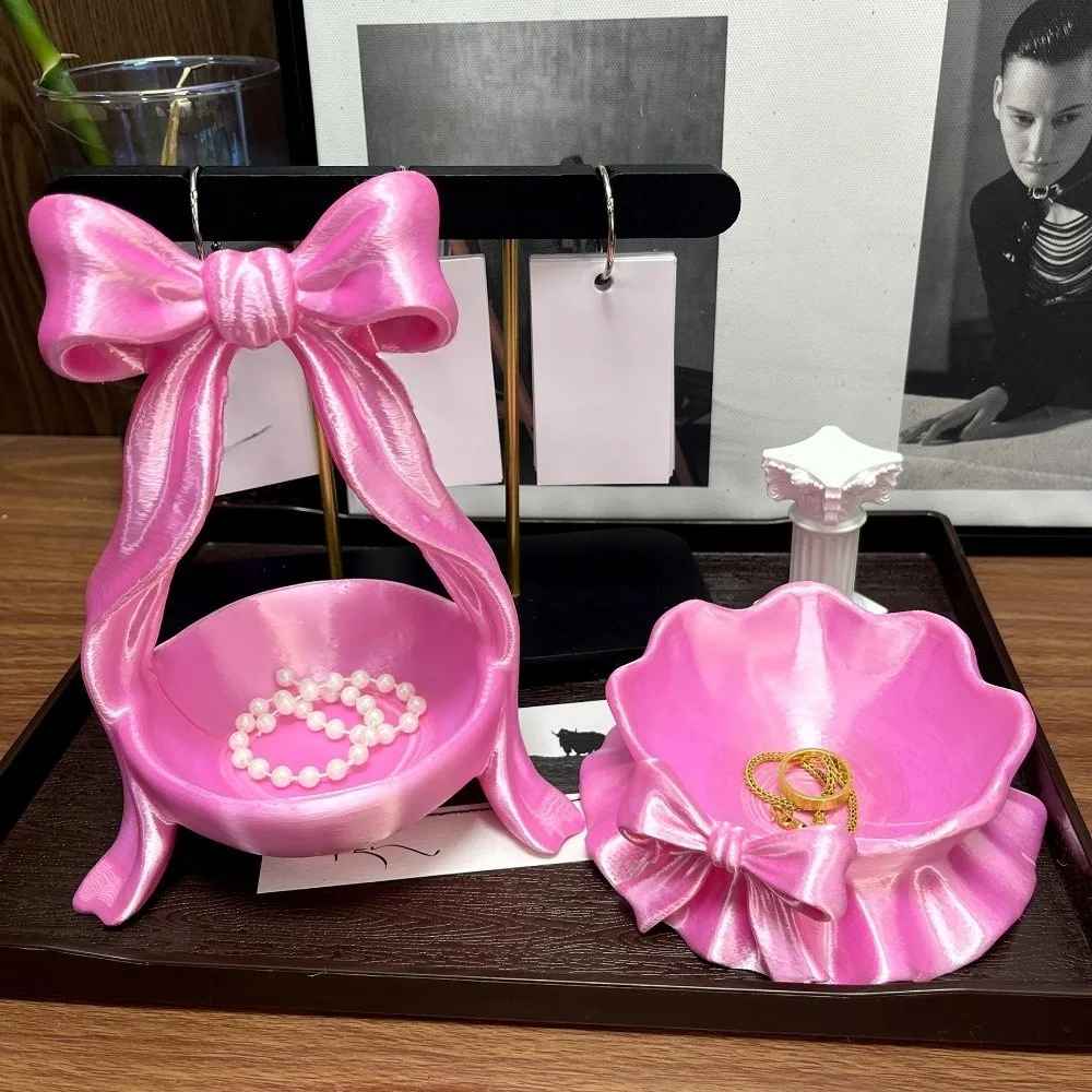 Elegant 3D Printed Jewelry Tray Sweet Decorative Bow Ribbon Ring Holder Baroque Style Glossy Jewelry Plates Home Ornaments
Elegant 3D Printed Jewelry Tray Sweet Decorative Bow Ribbon Ring Holder Baroque Style Glossy Jewelry Plates Home Ornaments