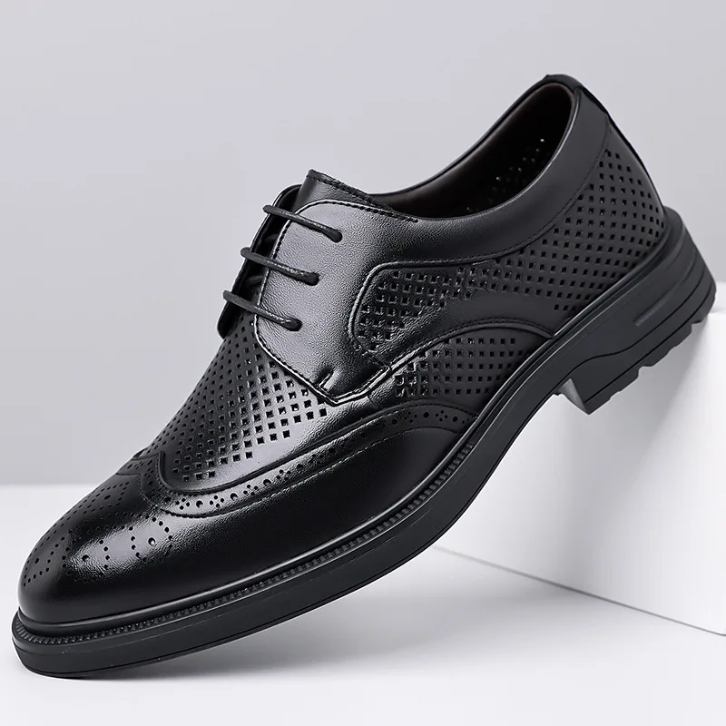 Men Breathable Hollow Out Oxford Dress Shoes Leather Formal Business Wedding Groom Shoes Summer Lace Up Chunky Sole Casual Shoes
Men Breathable Hollow Out Oxford Dress Shoes Leather Formal Business Wedding Groom Shoes Summer Lace Up Chunky Sole Casual Shoes