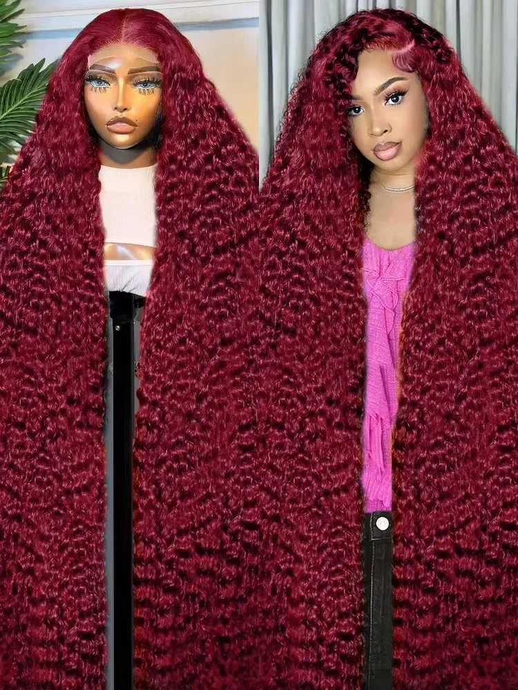 250% 99J Burgundy Deep Wave 13x6 Transparent Lace Frontal Wig Water Wave Human Hair 13x4 Lace Front Wine Red Color Curly Wigs
250% 99J Burgundy Deep Wave 13x6 Transparent Lace Frontal Wig Water Wave Human Hair 13x4 Lace Front Wine Red Color Curly Wigs