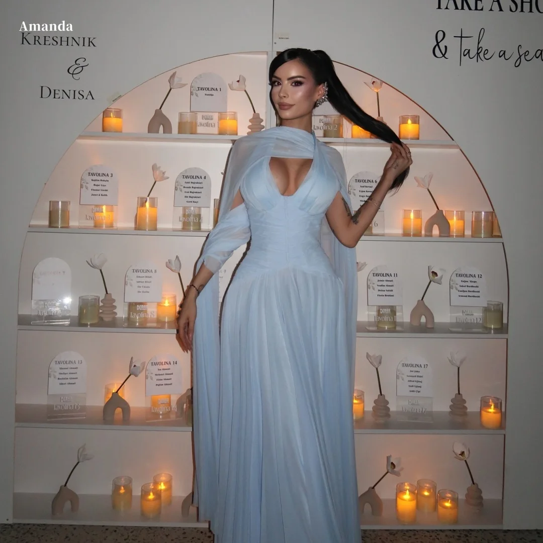 Amanda Customized Light Blue Halter Chiffon Ruched Deep V Neck Flowy A Line Prom Dress Formal Evening vestidos de noche 2026
Amanda Customized Light Blue Halter Chiffon Ruched Deep V Neck Flowy A Line Prom Dress Formal Evening vestidos de noche 2026