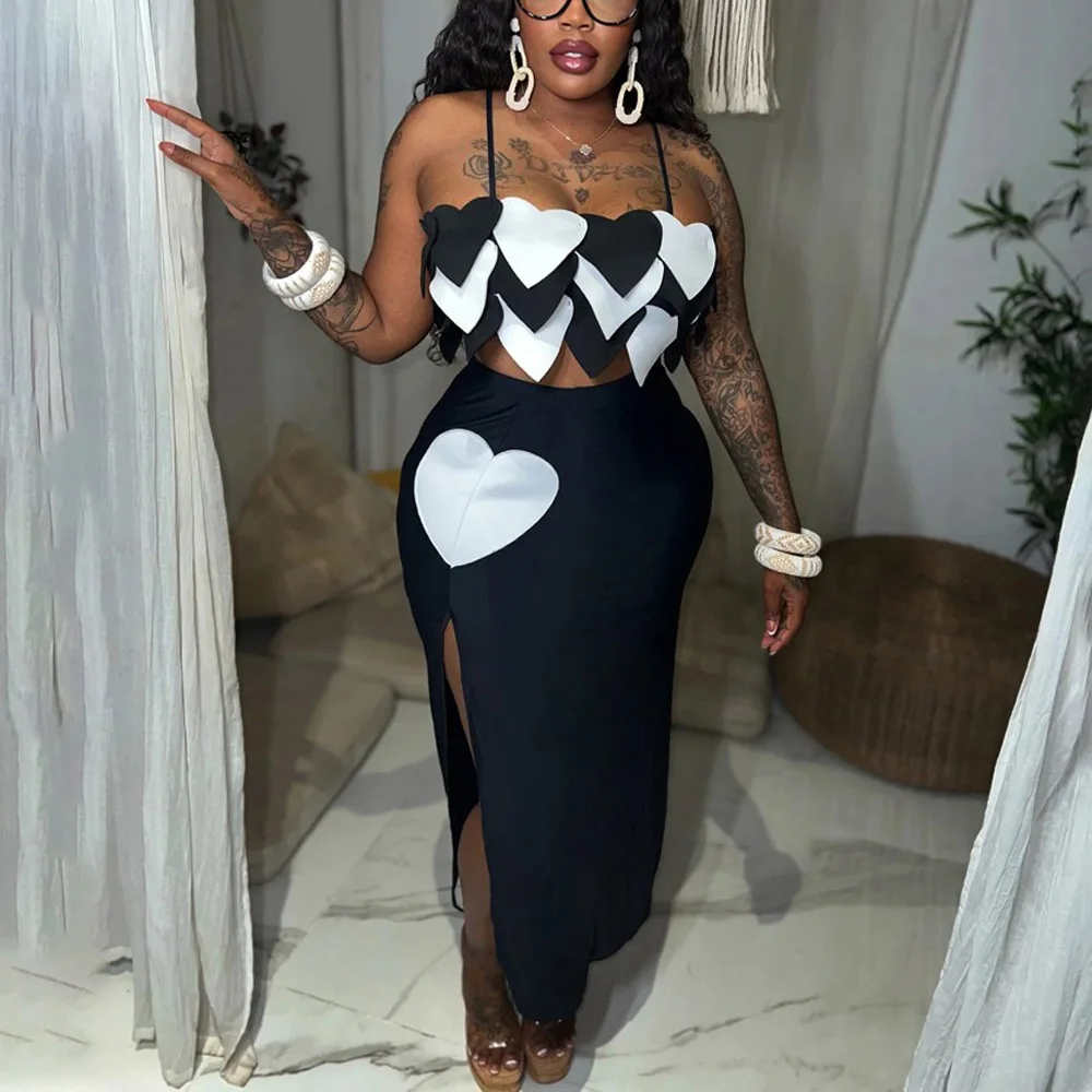 2 Pieces Skirts Sets for Woman Black 2025 Summer Spaghetti Strap Tops & Long Skirts Side Split Ladies Outfits Skirts Sets Cloth
2 Pieces Skirts Sets for Woman Black 2025 Summer Spaghetti Strap Tops & Long Skirts Side Split Ladies Outfits Skirts Sets Cloth