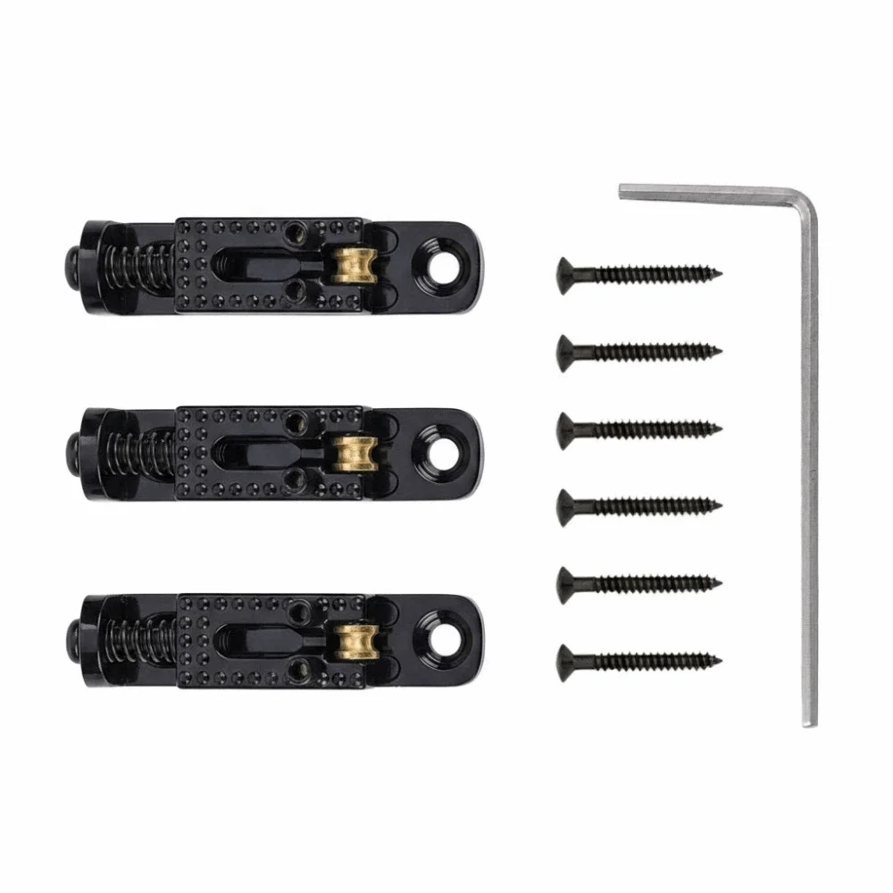 3PCS Premium Black Color Roller Bridge With Wrench Screws Metal Roller Saddles Bridge Guitar Bridge For Electric Guitar
3PCS Premium Black Color Roller Bridge With Wrench Screws Metal Roller Saddles Bridge Guitar Bridge For Electric Guitar
