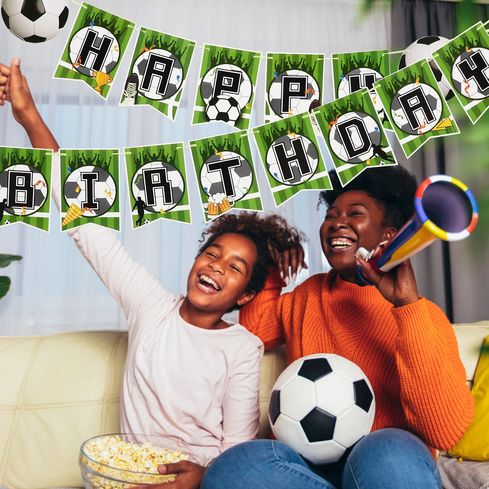 Football Banner Soccer Theme Party Supplies Happy Birthday Decoration Flags Themed Soccerball Hanging Decorations for Kids
Football Banner Soccer Theme Party Supplies Happy Birthday Decoration Flags Themed Soccerball Hanging Decorations for Kids