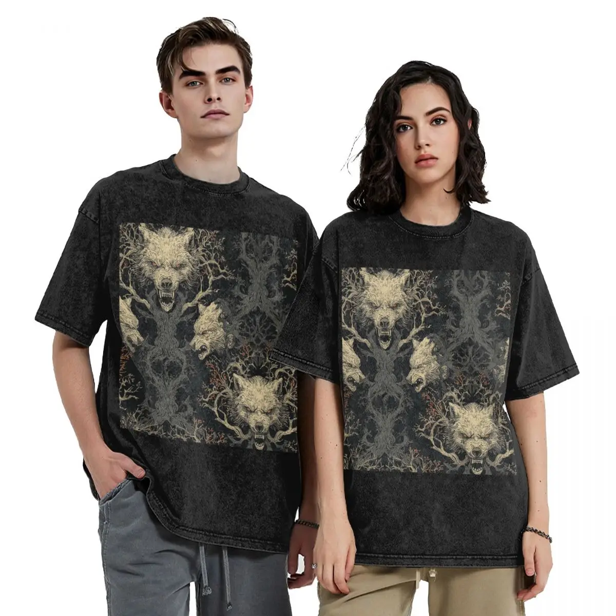 Twisted Tree Werewolves Dark Fantasy Wolf Short Sleeve T-Shirts Washed Tops Tees Streetwear T Shirt Harajuku for Men Women
Twisted Tree Werewolves Dark Fantasy Wolf Short Sleeve T-Shirts Washed Tops Tees Streetwear T Shirt Harajuku for Men Women