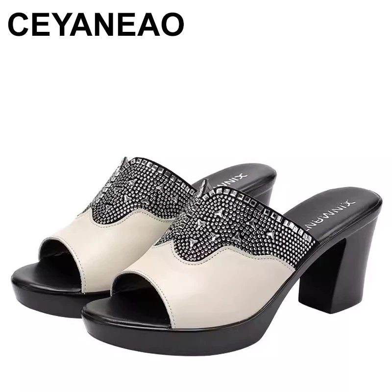 Women Slipper's Ladies Summer Slippers Shoes Women High Heels Fashion Rhinestone Summer Shoes Genuine Leather
Women Slipper's Ladies Summer Slippers Shoes Women High Heels Fashion Rhinestone Summer Shoes Genuine Leather