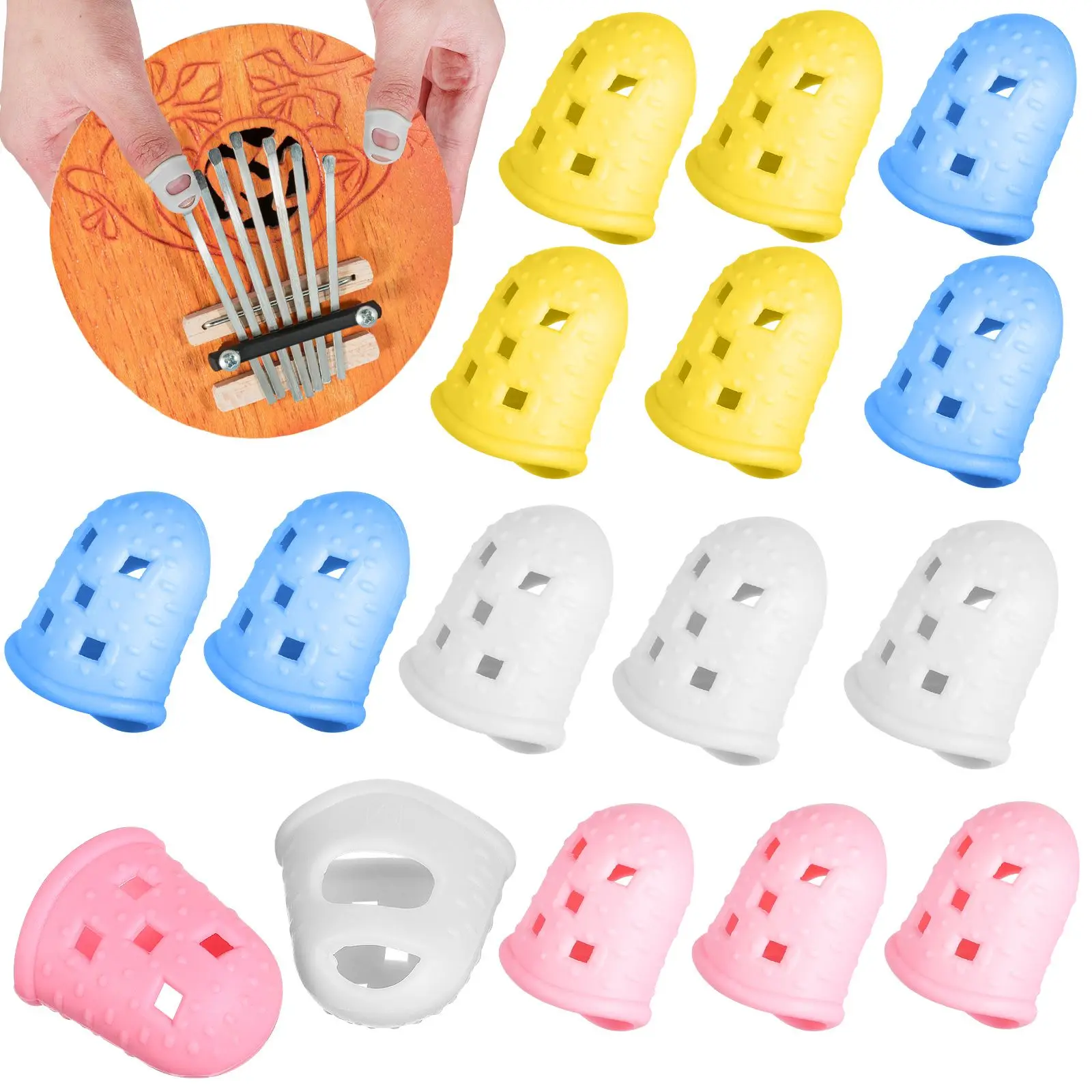 16 Pcs Guitar Finger Protectors Silicone Covers M Size Non Slip Ventilated Thumb Guards Blue Pink Yellow White Fingertip Sleeves
16 Pcs Guitar Finger Protectors Silicone Covers M Size Non Slip Ventilated Thumb Guards Blue Pink Yellow White Fingertip Sleeves