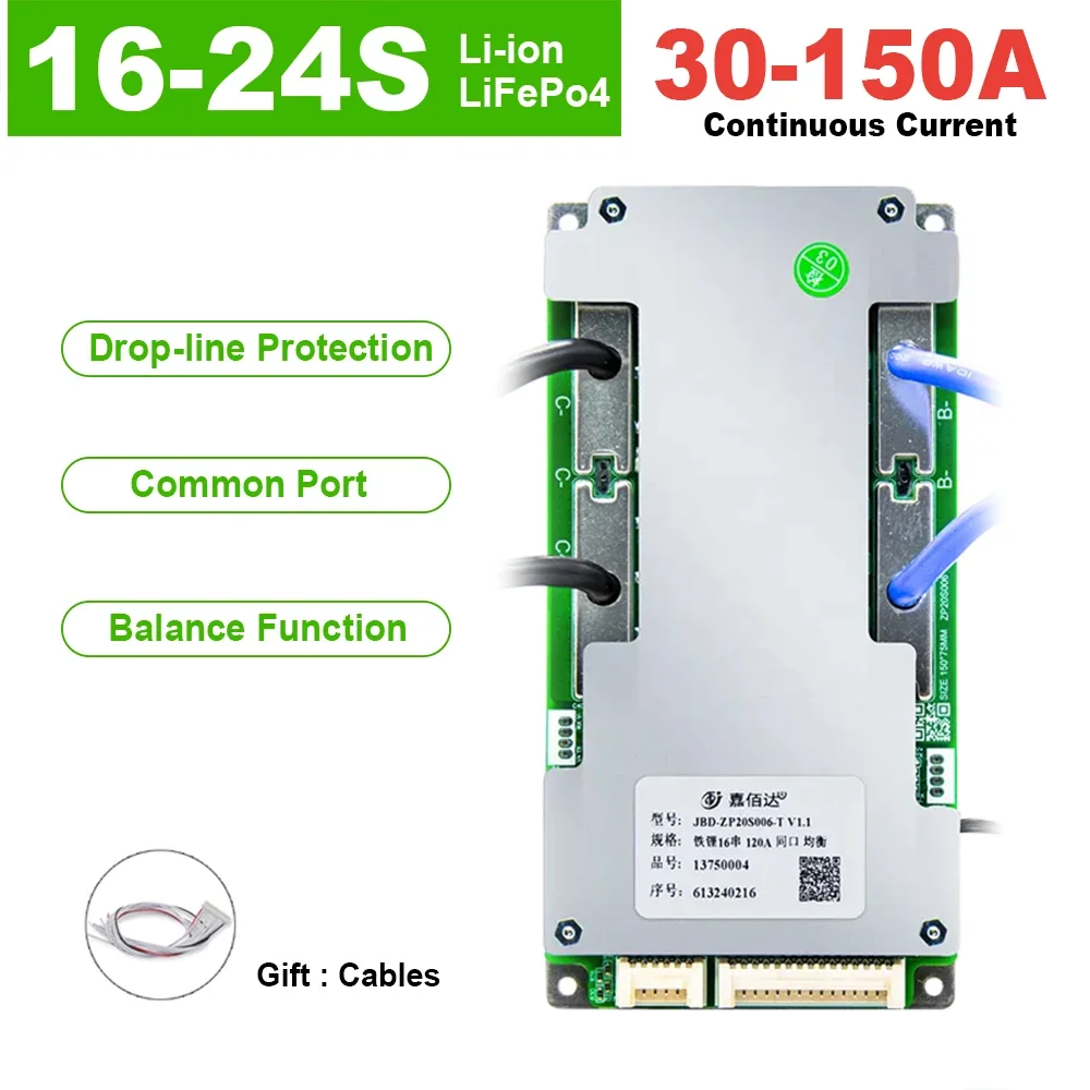 JBD BMS 16S 17S 20S 24S 30A 40A 50A 60A 80A 100A 120A 150A Lithium Battery Protection Board Li-ion LiFePo4 48V 60V 72V Balance
JBD BMS 16S 17S 20S 24S 30A 40A 50A 60A 80A 100A 120A 150A Lithium Battery Protection Board Li-ion LiFePo4 48V 60V 72V Balance
