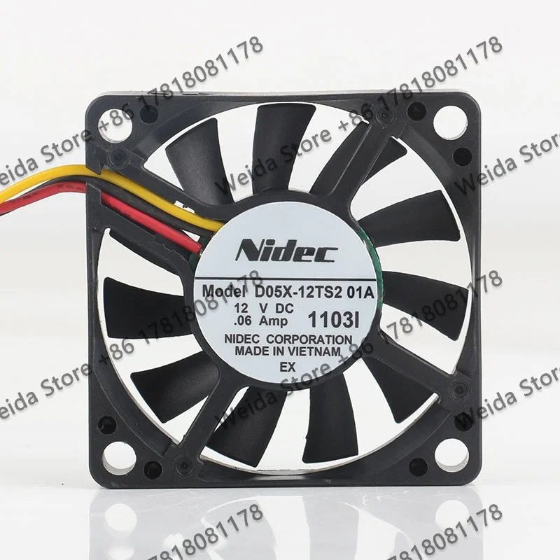 New original Nidec 5010 DC 12V 0.06A 50X50X10MM silent ball bearing 5CM three wire D05X-12TS2 01A cooling fan
New original Nidec 5010 DC 12V 0.06A 50X50X10MM silent ball bearing 5CM three wire D05X-12TS2 01A cooling fan