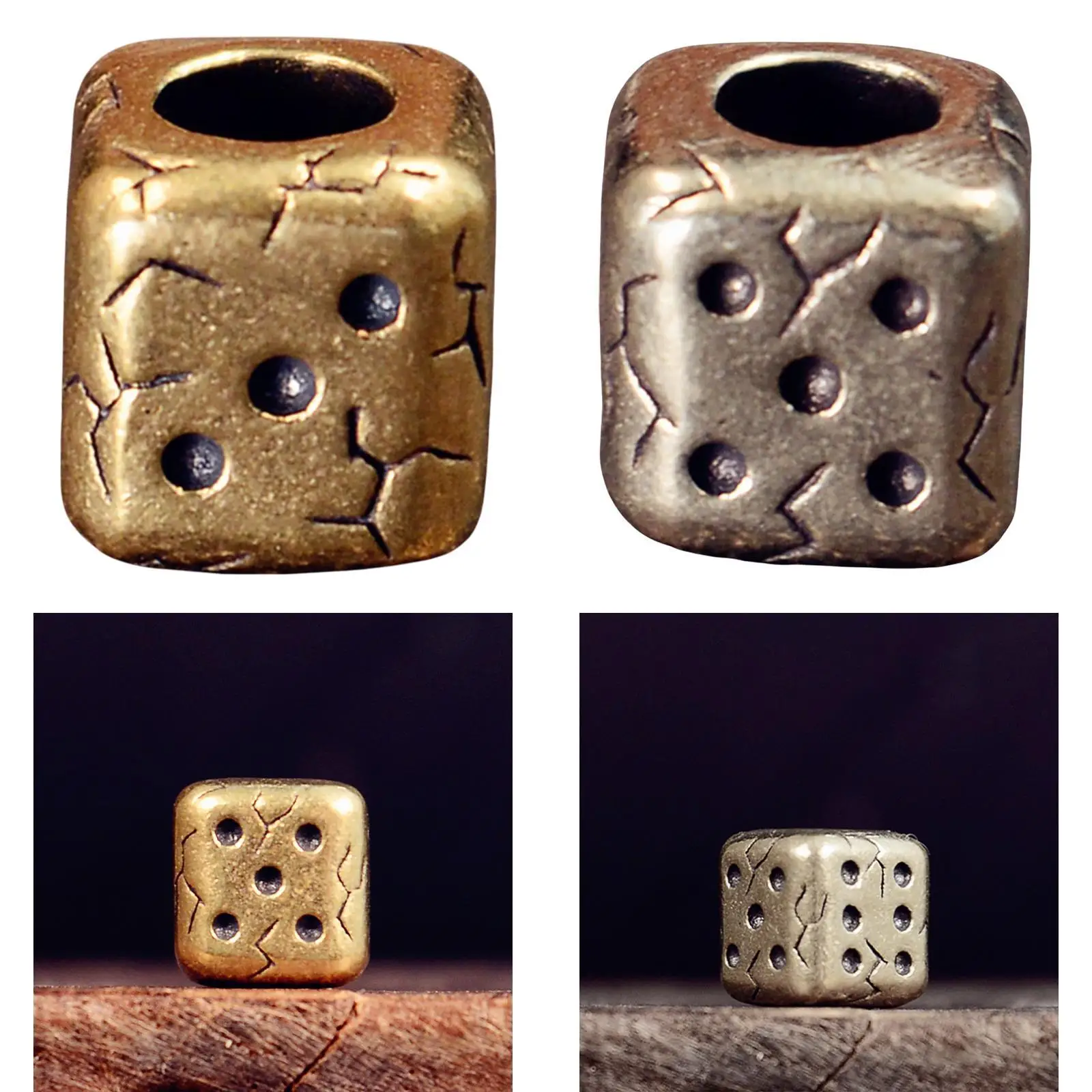 Brass Cube Dice Paracord Bead Accessories Bracelet Large Hole Zipper Pendant Tool Bead Keychain DIY Crafts Retro Design for Men 
Brass Cube Dice Paracord Bead Accessories Bracelet Large Hole Zipper Pendant Tool Bead Keychain DIY Crafts Retro Design for Men