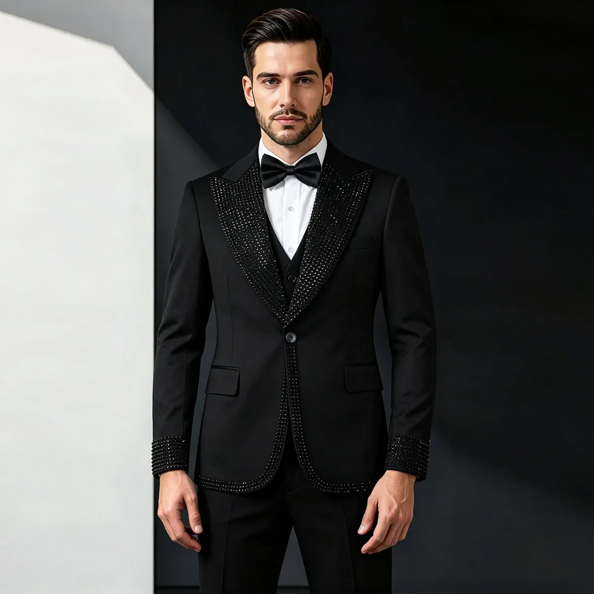 Customized Mens Suits Groom Wedding Tuxedos Luxury Diamond 2 Pieces Bridegroom Prom Blazers Fashion traje de hombre elegante
Customized Mens Suits Groom Wedding Tuxedos Luxury Diamond 2 Pieces Bridegroom Prom Blazers Fashion traje de hombre elegante