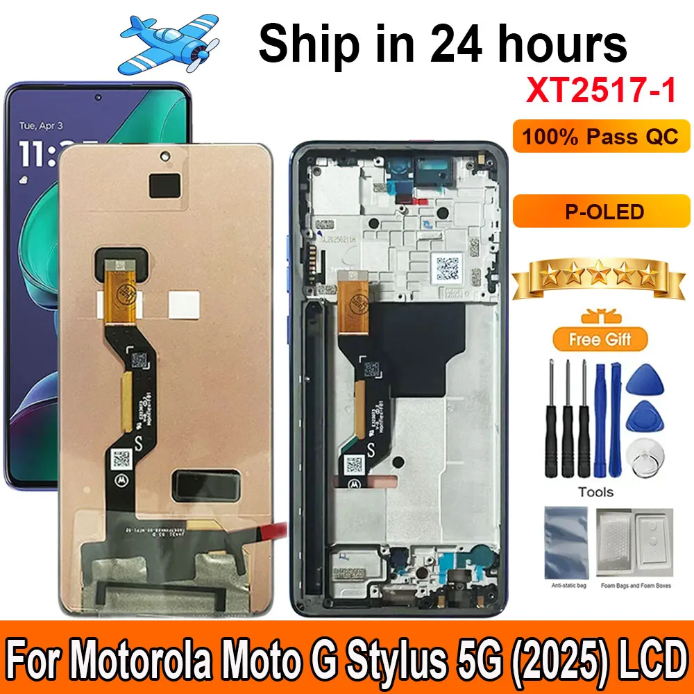6.7”AMOLED Screen For Motorola Moto G Stylus 5G (2025) LCD Display Touch Panel Digitizer Assembly Replacement With Frame XT2517
6.7”AMOLED Screen For Motorola Moto G Stylus 5G (2025) LCD Display Touch Panel Digitizer Assembly Replacement With Frame XT2517