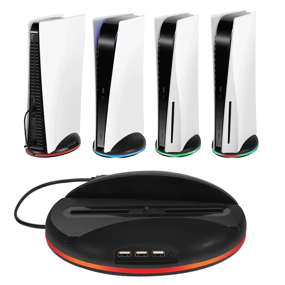 Новинка, игровая консоль для PS5, вертикальная осветительная база RGB с 3 USB-портами, аксессуары для Playstation 5 и PS5
Новинка, игровая консоль для PS5, вертикальная осветительная база RGB с 3 USB-портами, аксессуары для Playstation 5 и PS5