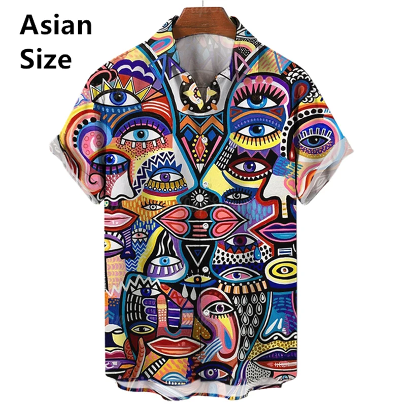 Abstract Face Art 3d Print Men Shirt Summer Graffiti Painting Graphics Short Sleeved Hawaiian Shirts Lapel Blouse Tops Clothing
Abstract Face Art 3d Print Men Shirt Summer Graffiti Painting Graphics Short Sleeved Hawaiian Shirts Lapel Blouse Tops Clothing