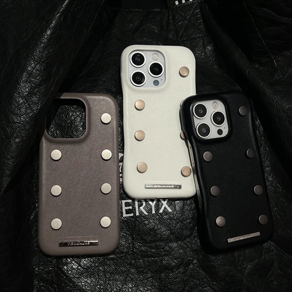 Stylish Stereoscopic Metal Studs Solid Color Leather Pattern Shock Proof Phone Cover Case for iPhone 17 16 15 14 13 12 Pro Max
Stylish Stereoscopic Metal Studs Solid Color Leather Pattern Shock Proof Phone Cover Case for iPhone 17 16 15 14 13 12 Pro Max