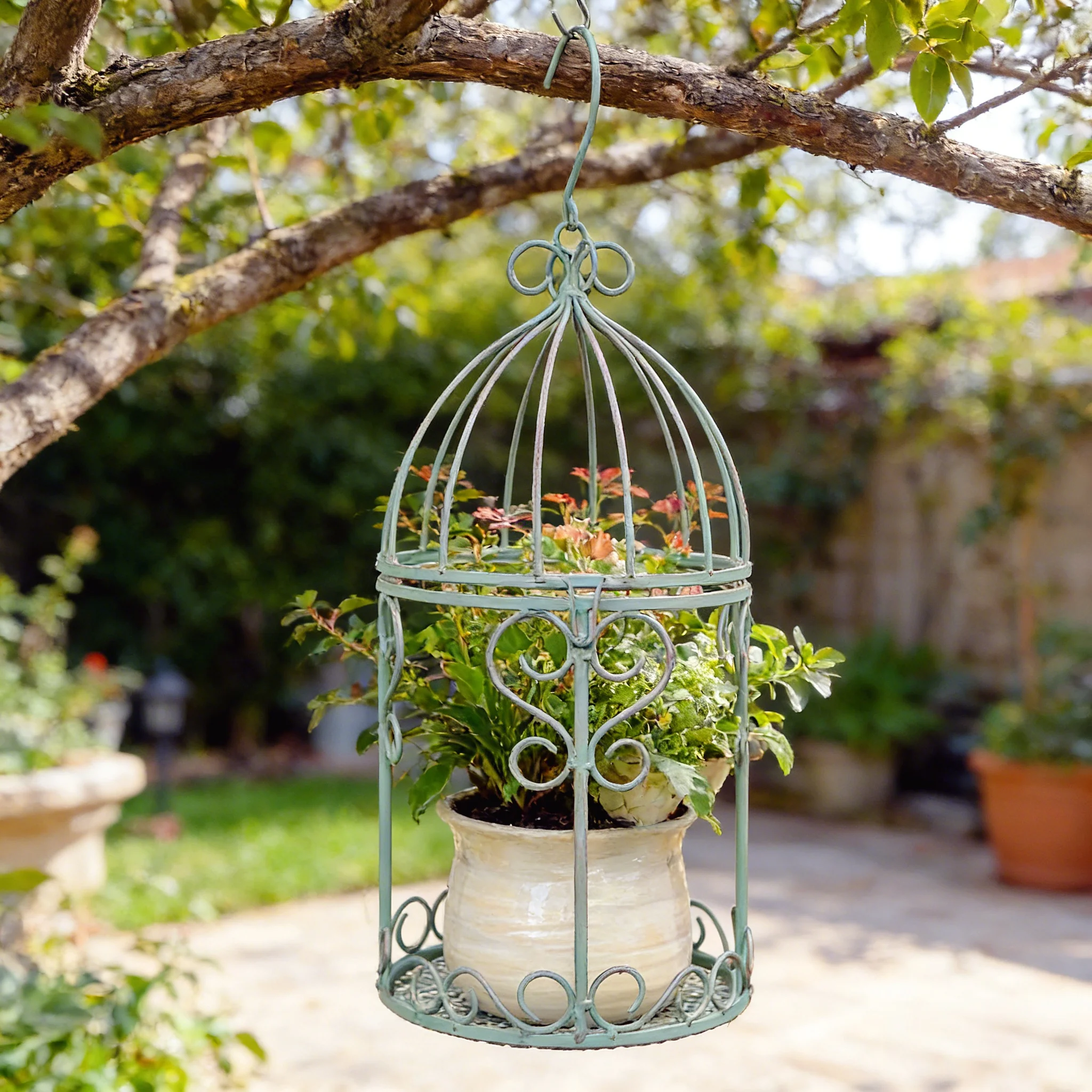 Wrought Iron Vintage-Style Birdcage Hanging Basket Garden Courtyard Potted Plant Hanging Flower Stand Balcony Gardening Decoration
Wrought Iron Vintage-Style Birdcage Hanging Basket Garden Courtyard Potted Plant Hanging Flower Stand Balcony Gardening Decoration