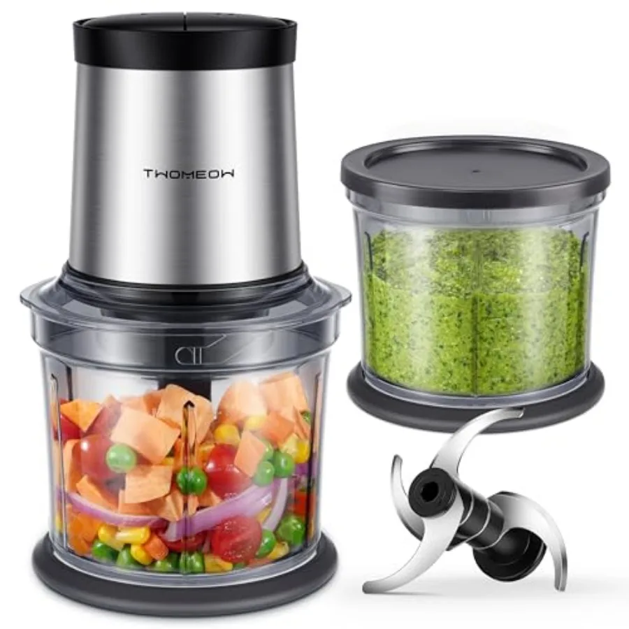 Food Processor 4 Cup, Electric Food Chopper, Small but Powerful Meat Grinder with 2 Bowls, 2 Speed and 4 Blades for Vegetable,
Food Processor 4 Cup, Electric Food Chopper, Small but Powerful Meat Grinder with 2 Bowls, 2 Speed and 4 Blades for Vegetable,