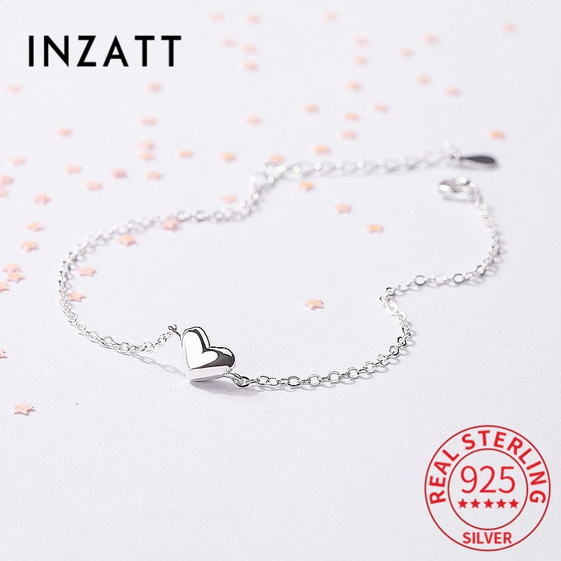 Женский классический браслет из серебра 925 пробы, с подвеской в виде сердца 
Женский классический браслет из серебра 925 пробы, с подвеской в виде сердца