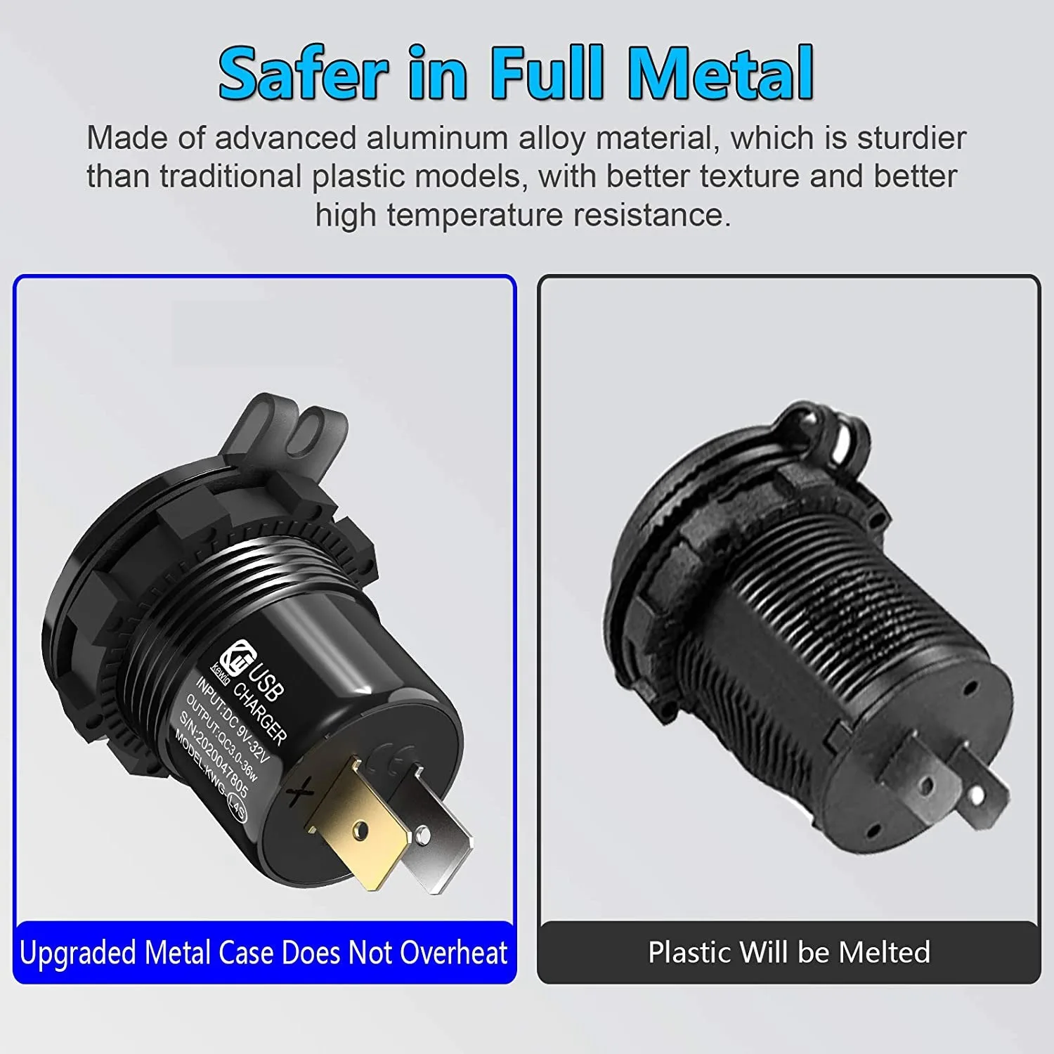 Quick Charge 3.0 Dual 12V USB Car , Aluminum Socket With Switch Button And Red Digital Voltmeter, Waterproof
Quick Charge 3.0 Dual 12V USB Car , Aluminum Socket With Switch Button And Red Digital Voltmeter, Waterproof