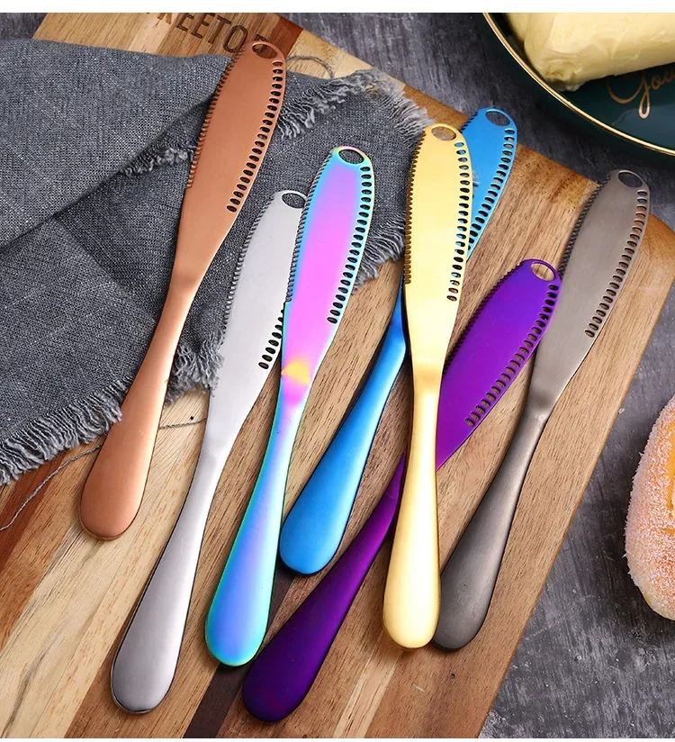New Multifunction Stainless Steel Butter Knife with Hole Cheese Dessert Jam Knife Cutlery Tool Kitchen Toast Bread Tableware
New Multifunction Stainless Steel Butter Knife with Hole Cheese Dessert Jam Knife Cutlery Tool Kitchen Toast Bread Tableware