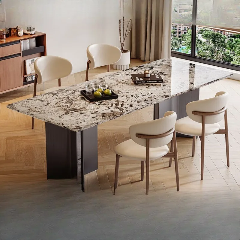 Natural luxury stone dining table, high-end Italian style
Natural luxury stone dining table, high-end Italian style