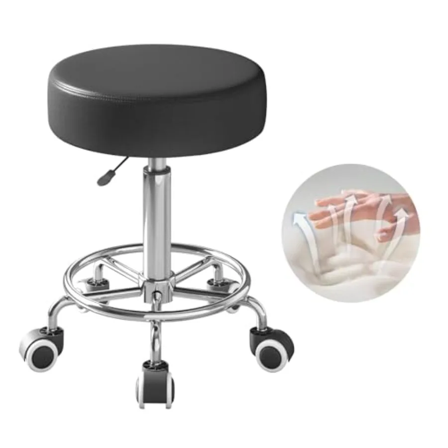 Rolling Stool, Heavy Weight Capacity 250lb, PU Leather Rolling stools, Ultra Soft Padded Seat, Rolling Stools with Wheels and F
Rolling Stool, Heavy Weight Capacity 250lb, PU Leather Rolling stools, Ultra Soft Padded Seat, Rolling Stools with Wheels and F