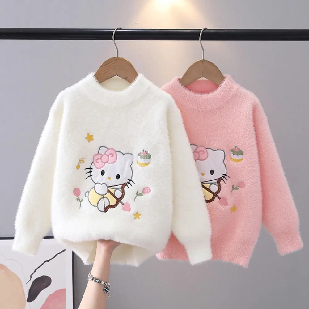 Sanrio Hello Kitty Kawaii Children's Cute Crew Neck Sweater Autumn and Winter New Style Warm Cartoon Pullover Girls Sweater
Sanrio Hello Kitty Kawaii Children's Cute Crew Neck Sweater Autumn and Winter New Style Warm Cartoon Pullover Girls Sweater