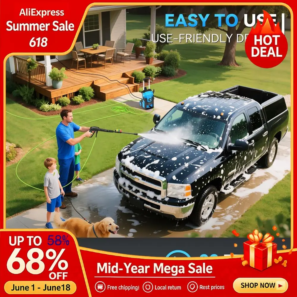 Washer 5000PSI, Heavy Duty Power Car Wash Electric Powered, with 4 Nozzles,Foam Cannon,33FT Hose and 500ml Soap Bottle, Custom
Washer 5000PSI, Heavy Duty Power Car Wash Electric Powered, with 4 Nozzles,Foam Cannon,33FT Hose and 500ml Soap Bottle, Custom