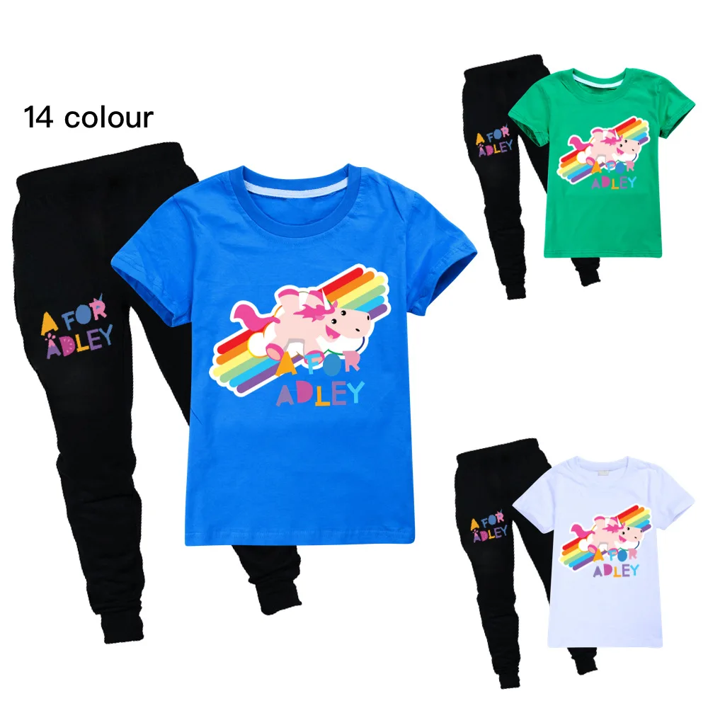 A FOR ADLEY Summer Children Clothes Baby Girl Boy cotton Short Sleeve T-Shirt+Pants 2Pcs/Set Kids Cartoon Clothes Sports Suit
A FOR ADLEY Summer Children Clothes Baby Girl Boy cotton Short Sleeve T-Shirt+Pants 2Pcs/Set Kids Cartoon Clothes Sports Suit