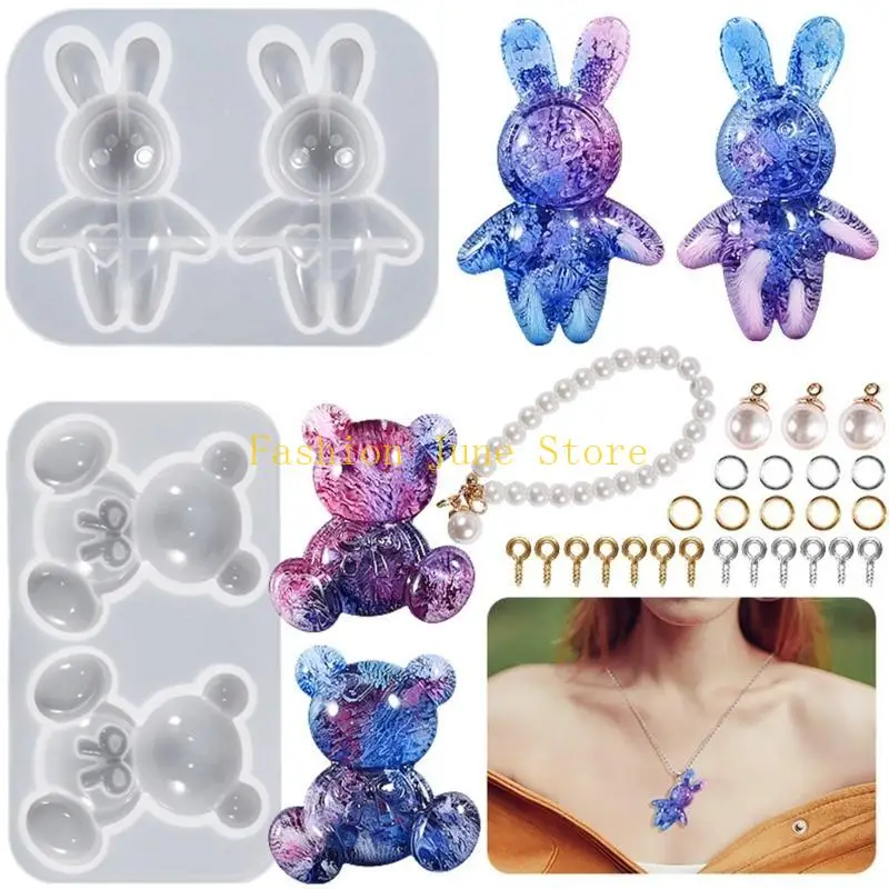 Shiny Glossy Rabbit Bows Bear Ornaments Silicone Epoxy Resin Mold DIY Keychain Pendant Jewelry for Valentine Gift Craft
Shiny Glossy Rabbit Bows Bear Ornaments Silicone Epoxy Resin Mold DIY Keychain Pendant Jewelry for Valentine Gift Craft