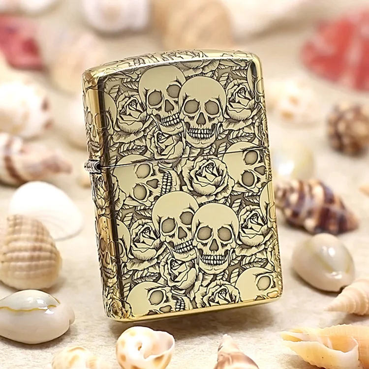 Genuine Zippo oil lighter copper windproof carving Skeleton Rose Kerosene lighters Gift with anti-counterfeiting code
Genuine Zippo oil lighter copper windproof carving Skeleton Rose Kerosene lighters Gift with anti-counterfeiting code