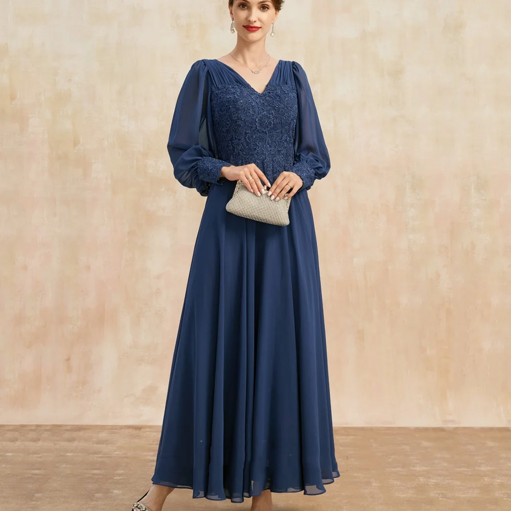 Customized Elegant Chiffon Bridal Dress A Line V Neck Formal Wedding Party Gowns Lace Lantern Sleeve Mother Dresses For Bride
Customized Elegant Chiffon Bridal Dress A Line V Neck Formal Wedding Party Gowns Lace Lantern Sleeve Mother Dresses For Bride