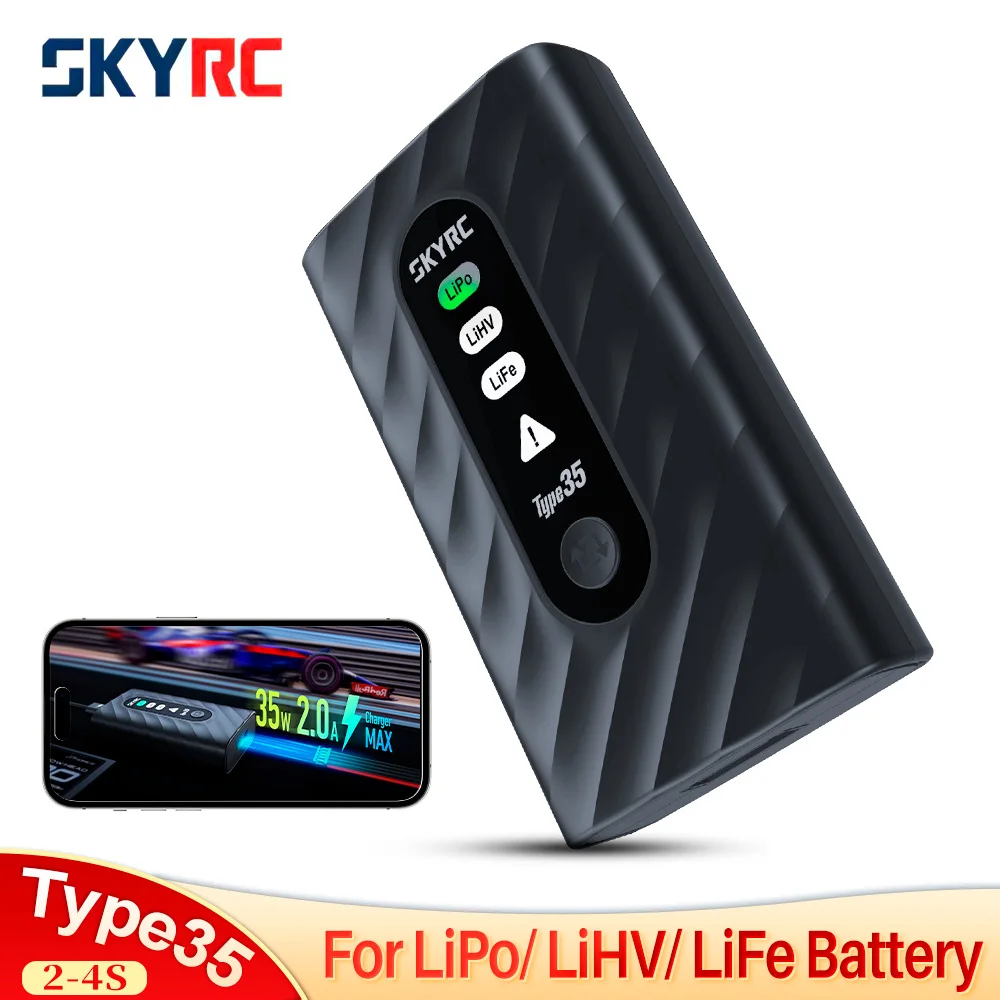 SKYRC Type35 Battery Charger 2-4S Lipo Battery Balanced Charger PD3.0 9V~20V 35W Smart Charger For LiPo/ LiHV/ LiFe Battery
SKYRC Type35 Battery Charger 2-4S Lipo Battery Balanced Charger PD3.0 9V~20V 35W Smart Charger For LiPo/ LiHV/ LiFe Battery