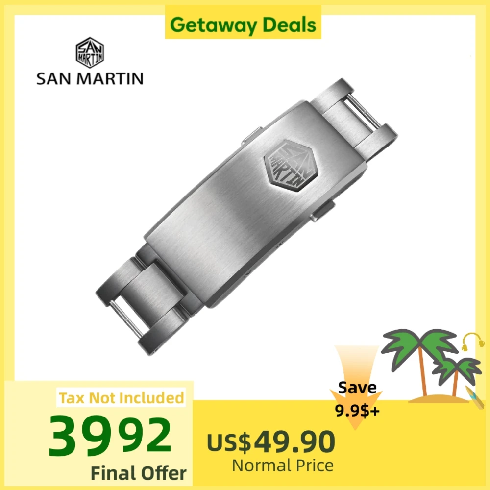 San Martin 16mm 316L Stainless Steel On The Fly Adjustable Watch Clasp For Notched Pins & Tubes Structure Bracelet BK1642-KGV1
San Martin 16mm 316L Stainless Steel On The Fly Adjustable Watch Clasp For Notched Pins & Tubes Structure Bracelet BK1642-KGV1