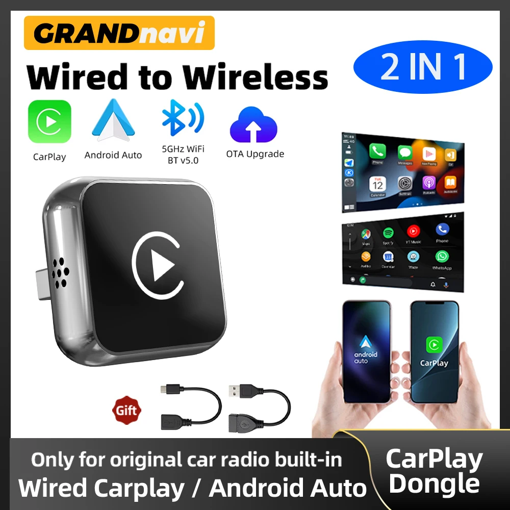 2IN1 Wireless Carplay Android Auto Adapter Box Wired To Wireless Plug and Play 5Ghz WiFi Type-C/USB For Ford Toyota VW Peugeot
2IN1 Wireless Carplay Android Auto Adapter Box Wired To Wireless Plug and Play 5Ghz WiFi Type-C/USB For Ford Toyota VW Peugeot