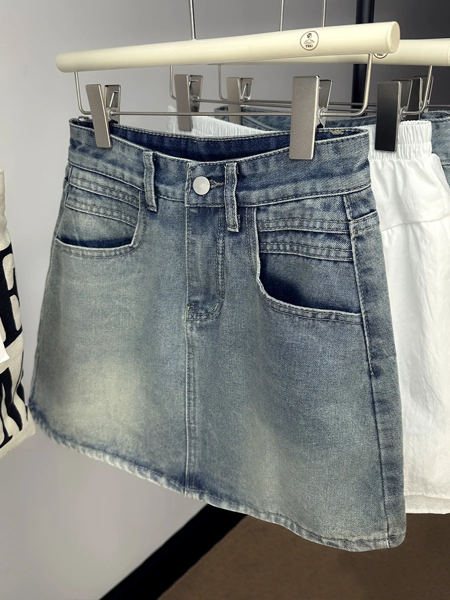 Retro Blue Denim Skirt Summer A-Line High Waist Woman Commuting Style Mini Skirt Fashion Female Casual Jean Skirt
Retro Blue Denim Skirt Summer A-Line High Waist Woman Commuting Style Mini Skirt Fashion Female Casual Jean Skirt