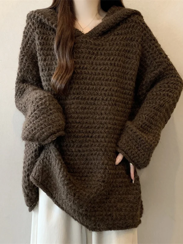 Chocolette Knitted Hoodie Women's Loose Fit Shoulder Length Winter Warm Top Casual Street Style Large Size Available
Chocolette Knitted Hoodie Women's Loose Fit Shoulder Length Winter Warm Top Casual Street Style Large Size Available