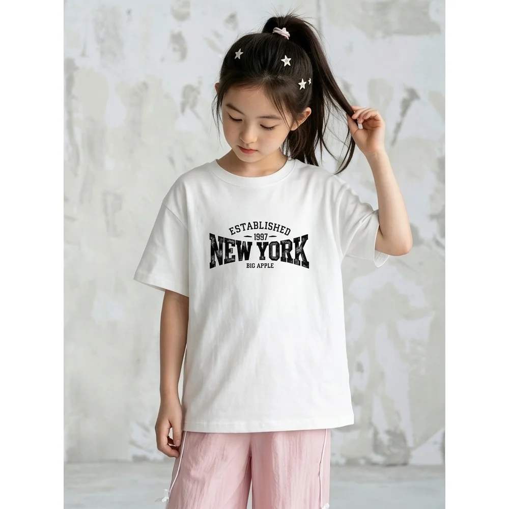 Retro Streetwear Unisex Kids New York T-shirt 100% Cotton American College Loose Casual Tee for Girls 3-16Y NYHZ1
Retro Streetwear Unisex Kids New York T-shirt 100% Cotton American College Loose Casual Tee for Girls 3-16Y NYHZ1