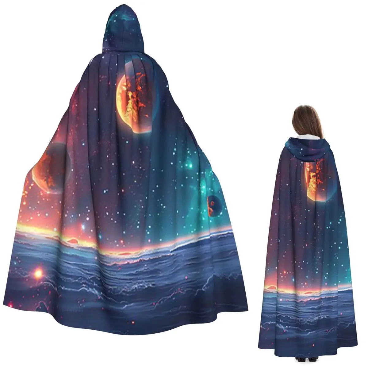 Cosmic Ocean Starry Night Long Hooded Cloak Witch Medieval Costume Cosplay Cape HalloweenCoat Adult Unisex
Cosmic Ocean Starry Night Long Hooded Cloak Witch Medieval Costume Cosplay Cape HalloweenCoat Adult Unisex