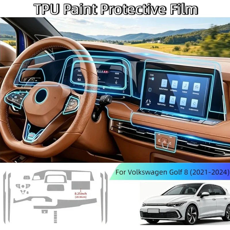 Premium TPU Interior Film For VW Volkswagen Golf 8 21-24 Car Dashboard Center Console Clear Protective Film Anti-Scratch Sticker
Premium TPU Interior Film For VW Volkswagen Golf 8 21-24 Car Dashboard Center Console Clear Protective Film Anti-Scratch Sticker